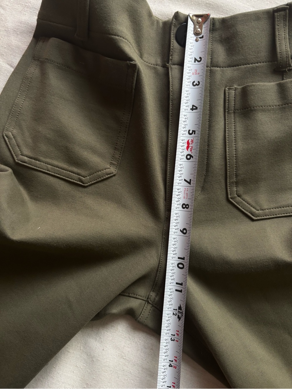 Anthropologie Maeve Colette Ponte High Rise Wide Leg Crop Pants 25 Green - Picture 11 of 12
